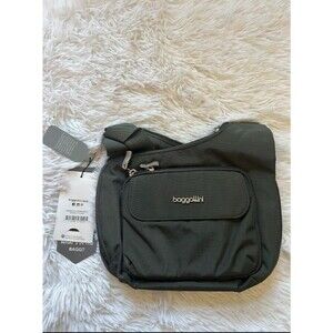 New Baggallini Women's Charcoal Criss Cross 10x11" Crossbody Bags
